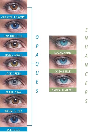 Acuvue 2 Colours Opaques Color Chart